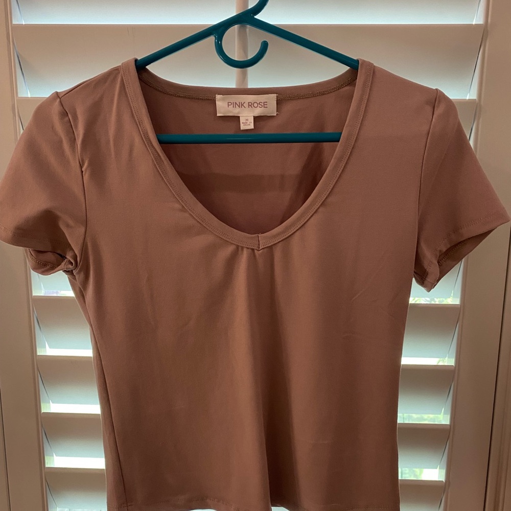 Pink Rose Women's Tan Top